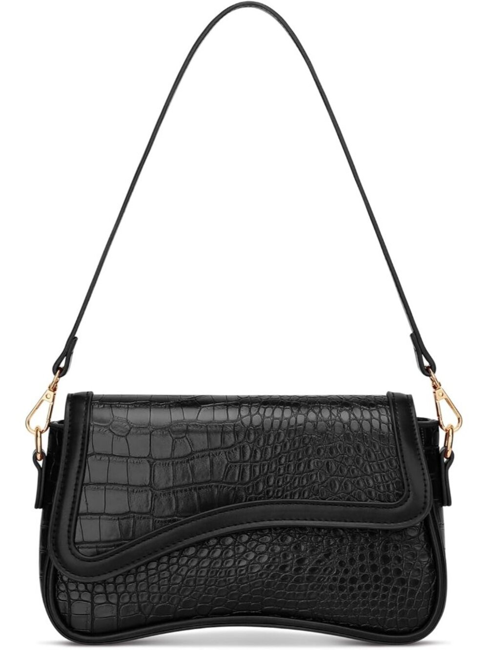〽️Women's Black PU leather Hobo Cute Mini Trendy Clutch Purses Shoulder Bag